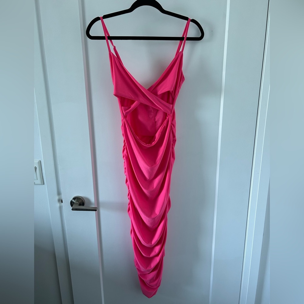 Fiesta Bright Pink Midi Dress